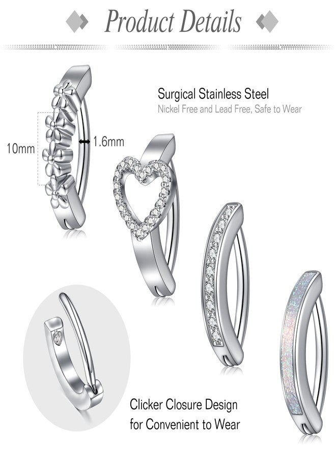 JFORYOU 14G Clicker Belly Button Rings for Women Surgical Stainless Steel Belly Ring Heart Reverse Curved Navel Rings Golden Belly Piercing Jewelry - Image 3